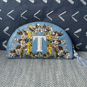 Anthropologie x Anna Harlow Embroidered Monogram Clutch 🌸